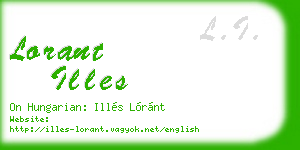 lorant illes business card